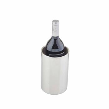TableCraft Double Wall Round Wine Server, Stainless Steel, 4.75 inDia x 7.5 inH