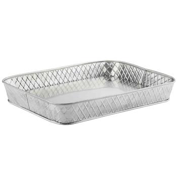TableCraft Lattice Collection Serving Platter, 12 in x 9 in x 1.75 in, Stainless Steel