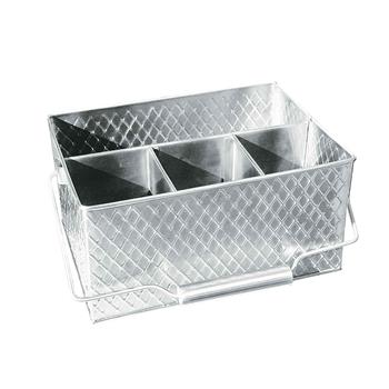 TableCraft Lattice Collection Flatware Caddy, 10.75 in x 8.75 in x 4.75 in, Stainless Steel