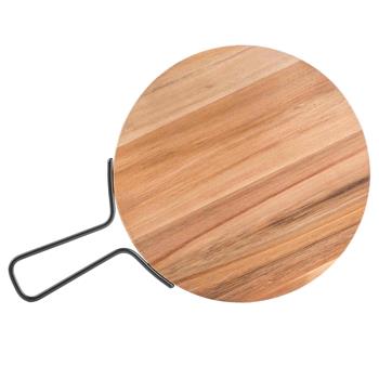 TableCraft Industrial Collection Round Serving Paddle, 16.75 in x 12 in x 0.6 in, Wood