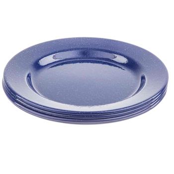 TableCraft Enamelware Collection Round Plate, 10.25 in x 10.25 in x 0.875 in, Blue