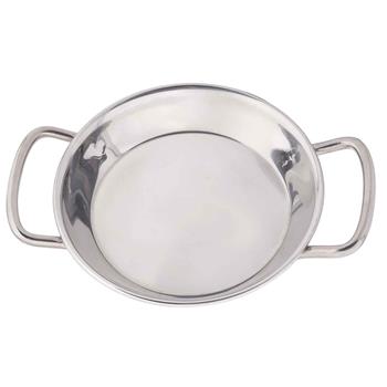 TableCraft Mini Paella Pan With Handles, 4.5 oz, 6.25 in x 4.625 in x 0.75 in, Stainless Steel