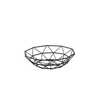 TableCraft Delta Collection Round Basket, 8.375 in x 7.875 in x 2 in, Powder Coated, Black