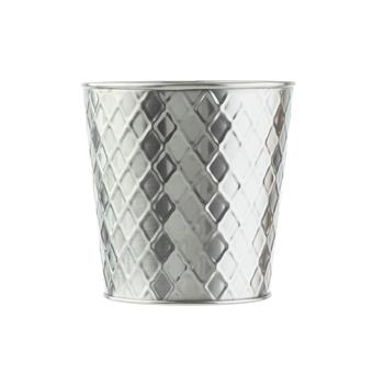 TableCraft Lattice Collection 23 oz Round Cup, 4.125 in x 4.125 in x 4.125 in, Stainless Steel