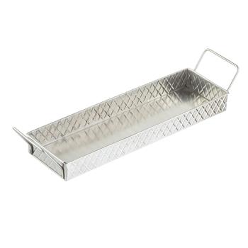 TableCraft Lattice Collection Snack Tray, 14.5 in x 4.25 in x 2.75 in, Stainless Steel