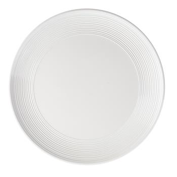 TableCraft Pulito Collection Platter, Melamine, Round, 13-1/8&quot; L x 13-1/8&quot; W x 15/16&quot;, White