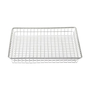 TableCraft Square Wire Serving Basket, 9.375 in x 9.375 in x 1.125 in, Stainless Steel