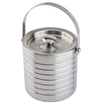 TableCraft Double Wall Ice Bucket, 1.75 qt, 6.875 in x 6 in x 6.5 in, Stainless Steel