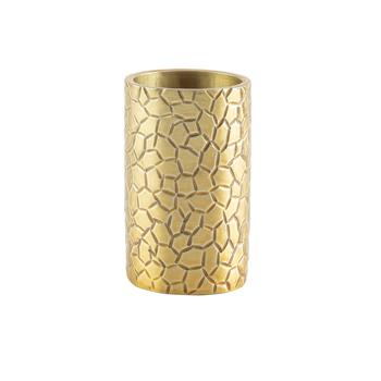 TableCraft Crackle Collection Round Sugar Tube Holder, 1.875 in x 1.875 in x 2.875 in, Aluminum, Gold