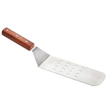 TableCraft 14. 5&quot;L Turner, Perforated, Stainless Steel with Wood Handle