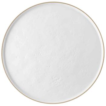 TableCraft Europa Collection Platter, 18 in x 18 in x 0.875 in, Melamine, White/Beige