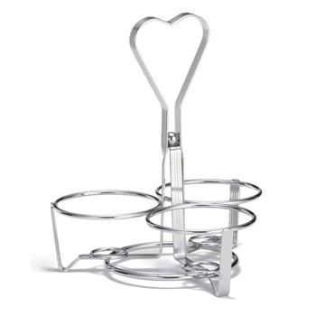 TableCraft Syrup Rack For 8 oz Dispensers, 7.25 in x 7.25 in x 8.25 in, Chrome Plated