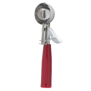 TableCraft Thumb Press Disher, Size 20, 2 oz, Stainless Steel, Red