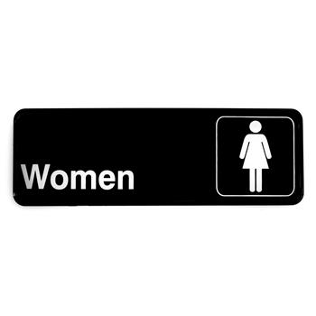 TableCraft Rectangular Sign, &quot;Women Restroom&quot;, 9 in x 3 in, Plastic