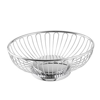 TableCraft Chalet Oval Basket, 7.5 in x 5.625 in x 2.625 in, Chrome Plated