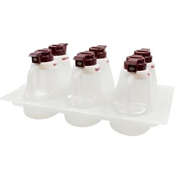 TableCraft Maroon Top Dispenser Set, 20.625 in x 12.625 in x 8.25 in, Polypropylene, Clear