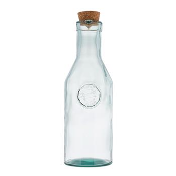 TableCraft Authentic Collection Bottle with Cork, 34 oz, 3.75 in x 3.75 in x 12 in, Glass