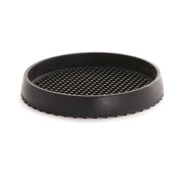 TableCraft Round Drip Tray, 6.8125 in x 6.8125 in x 1.0625 in, Thermo Plastic Rubber, Black
