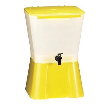 TableCraft Beverage Dispenser, 3 gal, 10.875 in x 12.5 in x 16.75 in, Polypropylene, Yellow