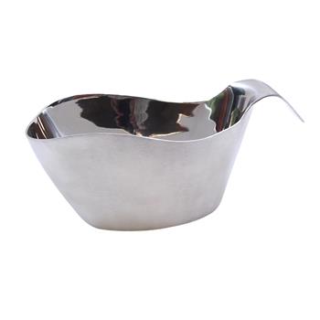 TableCraft Stackable Sauce Boat, 12 oz, 6.375 in x 3.5 in x 2.75 in, Stainless Steel