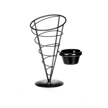 TableCraft Vertigo Collection Round Appetizer Cone, 5.25 in x 7 in x 9.5 in, Powder Coated