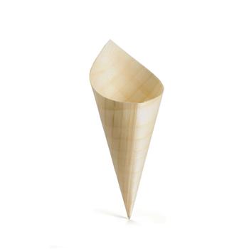 TableCraft Large Disposable Serving Cone, 4.75 oz, Pine Wood, 50/Pack