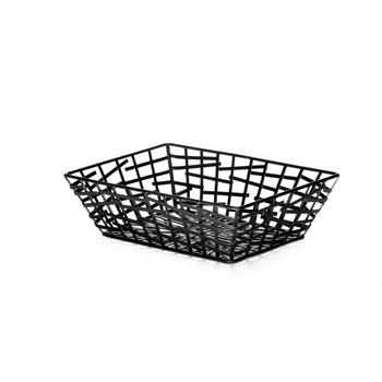 TableCraft Complexity Collection Rectangular Basket, 9 in x 6.125 in x 2.5 in, Powder Coated, Black