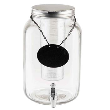 TableCraft Mason Jar Beverage Dispenser, 2 gal, 7.75 in x 10.25 in x 12.5 in, Glass
