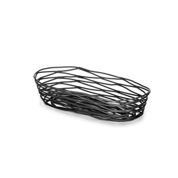 TableCraft Artisan Collection Oblong Basket, 8.875 in x 4 in x 2 in, Powder Coated, Black
