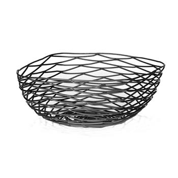 TableCraft Artisan Collection Square Basket, 10 in x 10 in x 4 in, Powder Coated, Black