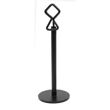 TableCraft Number Stand with Clip, 2.2 in x 2.2 in x 12 in, Powder Coated, Black