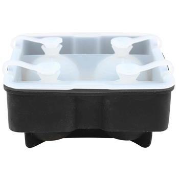 TableCraft Sphere Shape Ice Cube Tray, 5.125&quot; x 5.125&quot; x 2.625&quot;, Silicone, Black