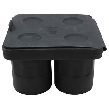 TableCraft Shot Glass Shape Ice Cube Tray, 5&quot; x 5.25&quot; x 3.125&quot;, Silicone, Black