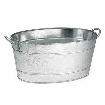 TableCraft Galvanized Collection Beverage Tub, 5.5 gal, 22.75 in x 14.5 in x 9.5 in, Steel