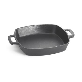 TableCraft Square Fry Pan, 12.875&quot; x 10.3125&quot; x 1.9375&quot;, Cast Iron