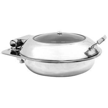 TableCraft Round Quick View Induction Chafer, 4 qt, 17.25 in x 19.25 in x 7.5 in, Stainless Steel