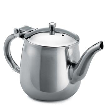 TableCraft Gooseneck Teapot, 10 oz, 6.25 in x 3 in x 3.875 in, Stainless Steel