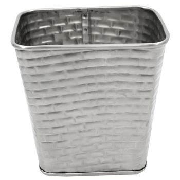 TableCraft Brickhouse Collection Tapered Square Fry Cup, 3.875 in x 3.875 in x 3.625 in, Stainless Steel
