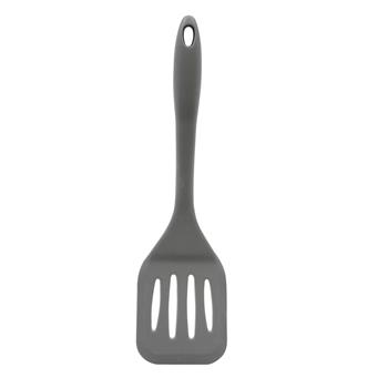 TableCraft 12&quot;L Silicone Slotted Turner, Gray