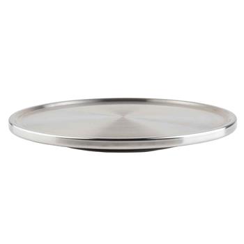 TableCraft Low Profile Cake Plate, 13 in x 13 in x 1.25 in, Stainless Steel