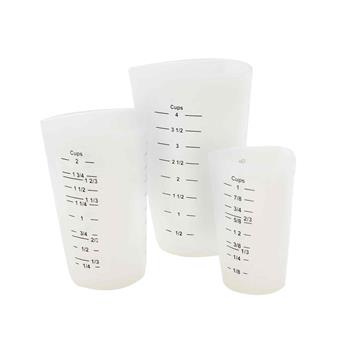 TableCraft Flexible Measuring Cups, 1, 2 &amp; 4 Cups, Silicone, Set of 3