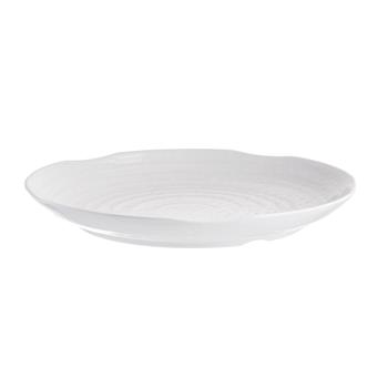 TableCraft Frostone Collection Round Serving Tray, 14.375 in x 14.375 in x 1.8125 in, Melamine, White