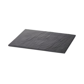 TableCraft Frostone Slate Collection Rectangular Serving Tray, 12.75 in x 10.375 in x 0.375 in, Melamine, Black