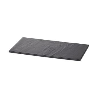 TableCraft Frostone Slate Collection Rectangular Serving Tray, 12.75 in x 6.875 in x 0.32 in, Melamine, Black
