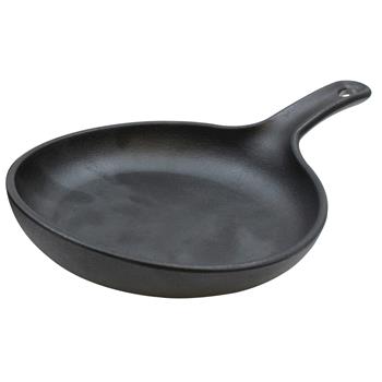 TableCraft Faux Cast Iron Small Round Serving Skillet, 9.5 in x 6.5 in x 1.75 in, Melamine, Black