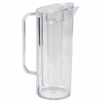 TableCraft Infusion Pitcher With Lid, 64 oz, 6.75 in x 4.375 in x 11 in, Styrene Acrylonitrile, Clear