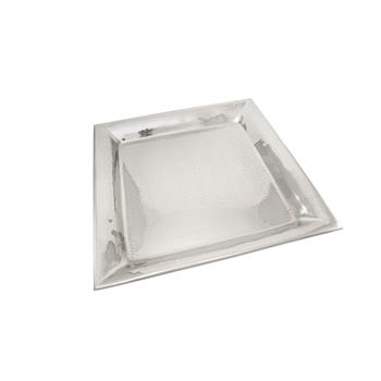 TableCraft Remington Collection Square Serving Tray, 16 in x 16 in x 1 in, Stainless Steel
