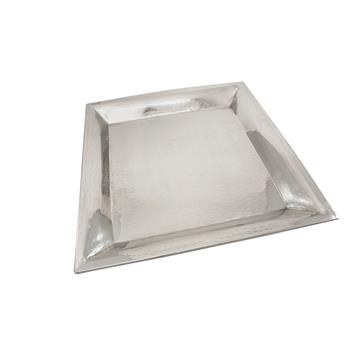 TableCraft Remington Collection Square Serving Tray, 20.125 in x 20.125 in x 1.375 in, Stainless Steel