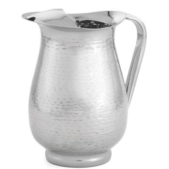 TableCraft Remington Collection Pitcher with Ice Guard, 2 qt, Stainless Steel, Silver