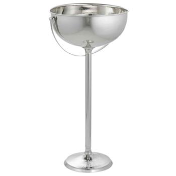 TableCraft Remington Collection Round Beverage Stand with Handle, 16 in x 32 in, Stainless Steel